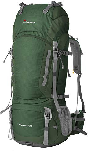 Mountaintop Trekkingrucksack 80L Wanderrucksack Herren Damen Reiserucksack Großer Rucksack mit Regenschutz für Outdoor Reisen Camping Trekking (Dunkel Grün)