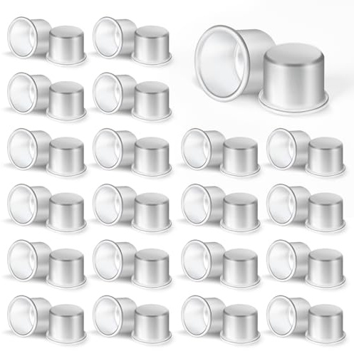 Gucass 40 Stück Kerzenhalter Stabkerze, Stabkerzenhalter Metall Kerzenhalter Silber Kerzentülle Klein für Kerzeneinsatz, Tafelkerzen, Baumkerzen, Kerzenleuchter, Teelichter, Ø 22mm