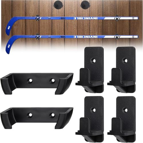 BOOSTEADY Hockeyschläger Wandhalterung Eishockeyschlägerhalter Wand mit weicher Schutzfolie, 6 oder12 Stücke Eishockeyschläger-Wandhalterung