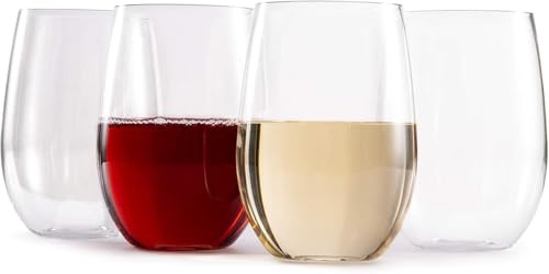 hotder Wassergläser Trinkgläser Saftgläser 470ml Tritan-BPA-Frei ohne stiel Kunststoff-Weingläser 4er Set | Longdrinkgläser spülmaschinenfest hohe Bruchresistenz | Perfekt für zu Hause,Partys