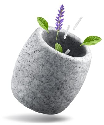 Siegvoll Verdampferschale Sauna aus Granit - 6,5 x 6,5 cm Sauna Ei für Mentholkristalle & Saunaöle - intensiver Duft beim Erhitzen - hitzebeständige Sauna Zubehör - stilvolle Deko & Geschenkidee