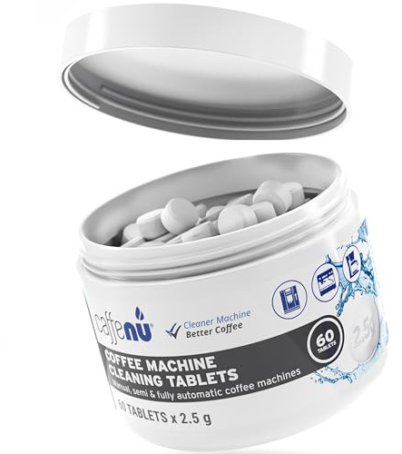 Caffenu Universal Reinigungstabletten Kaffeevollautomaten x 60 | (60 Anwendungen) 2,5g Kaffeemaschinenreiniger - Kaffeevollautomaten & Espressomaschinen - Entfernt Öle, Rückstände & Gerüche