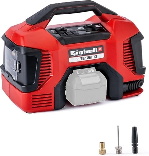 Einhell Hybrid-Kompressor PRESSITO Power X-Change (18 V, max. 11 bar, 31 cm Schlauchlänge, inkl. 3-tlg. Adapter-Set, ohne Akku)