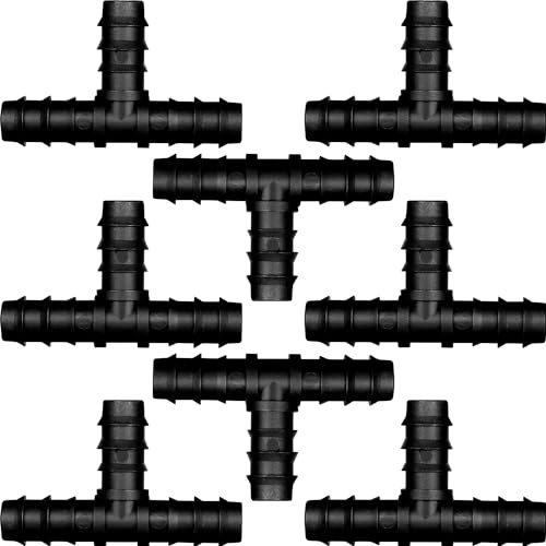 Maitys Tropfbewässerungs-Anschlussstücke, Reparaturset für Tropfschläuche, Inline-Tropfbewässerungs-Schlauchverbinder, Kunststoff-Endstopfen, für Garten, Rasen-Sprinkler-Systeme. 8 Stück, 13 mm