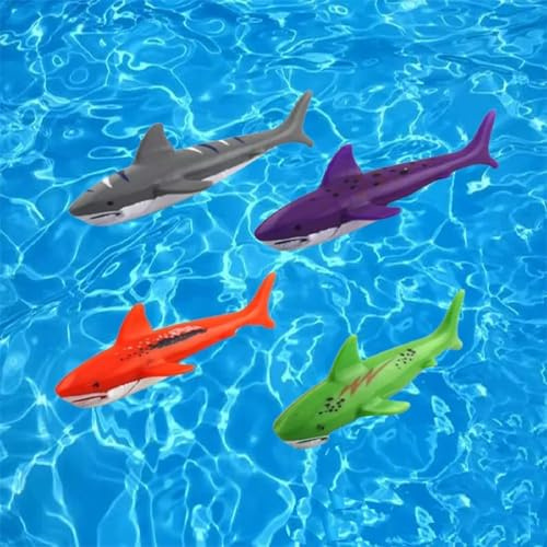 Xrten 4 Stücke Tauchen Spielzeug,Kinder Hai Unterwasser Spielzeug Schwimmbad Spielzeug