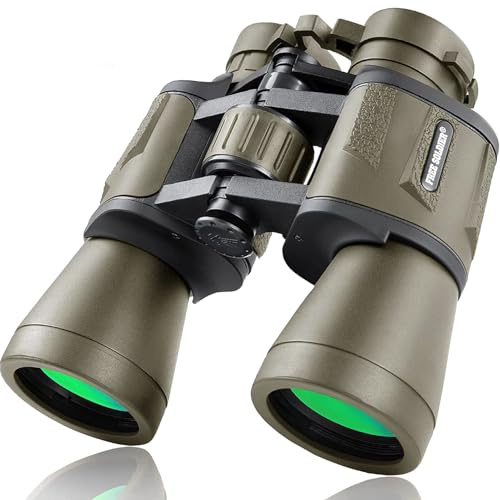 FREE SOLDIER 20x50 Fernglas für Erwachsene mit Nachtsicht - Kompaktes Wasserdichtes Taktisches Fernglas für Jagd Wandern Konzertreise mit BAK4 Prism FMC Objektiv mit Smartphone Adapter, Schlamm