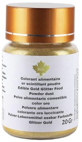 Pulver-Lebensmittel essbar Farbstoffe Glitzer Gold - Blumentopf aus 20 g