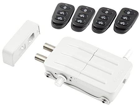ARREGUI CI10B-E Unsichtbares Türschloss mit 4 Fernbedienungen | Schlüsselloses Zusatzschloss für Türen | Elektronisches Sicherheitsschloss | Türriegelschloss | Fernbedienungsschoss | Weiß