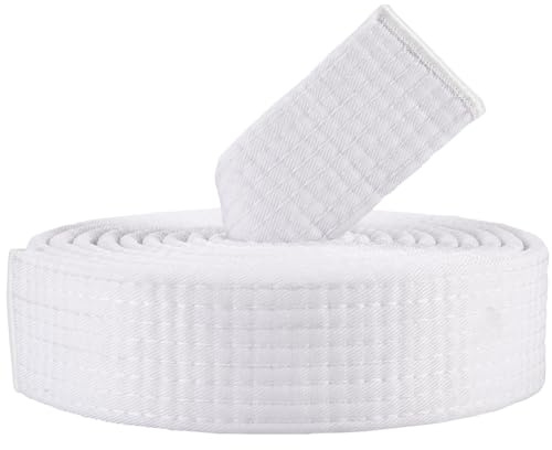 CREATCABIN 280×4cm Weißer Karate-Jiu-Jitsu-Gürtel,Polyester,Kampfsport-Gürtel,Judo,Jiu-Jitsu,TKD,Aikido,Uniform,Ranglistengürtel,Lang,Weich,Universelle Passform,Gürtel,Taekwondo Für Männer Frauen
