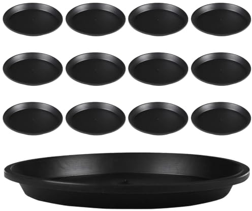Aililong 12 Stück 15 cm Pflanzenuntersetzer Rund, Plastik Blumentopf Untersetzer für Innen- und Außenpflanzen, Wasserdichter Pflanztopf Unterteller, Untersetzer Blumentopf, Blumentopfuntersetzer
