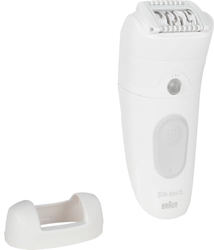Braun Silk-épil 5 Epilierer Damen, Haarentferner für Langanhaltende Haarentfernung, Ladyshaver, Wasserdicht — Inkl. Tasche — 5-011, Weiß/Grau