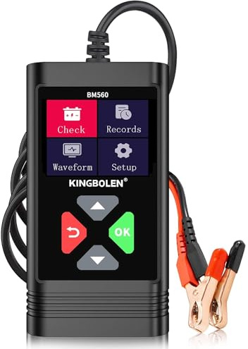 Kingbolen Autobatterie Tester 6V 12V Batterie Tester, BM560 100-2000 CCA Auto Batterie Tester Alternator Digital Battery Analyzer Charging Cranking System Tester für Auto Motorrad ATV SUV Boot