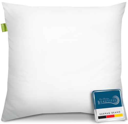Beautissu Allergiker Kopfkissen Mikrofaser Steppkissen Waschbares Füllung | 80x80cm 800g weiche 60° waschbar Oeko-TEX Pillow Kissen Sofa Deko Polster Bett Schlafkissen 80x80 bettkissen BeauNuit NK