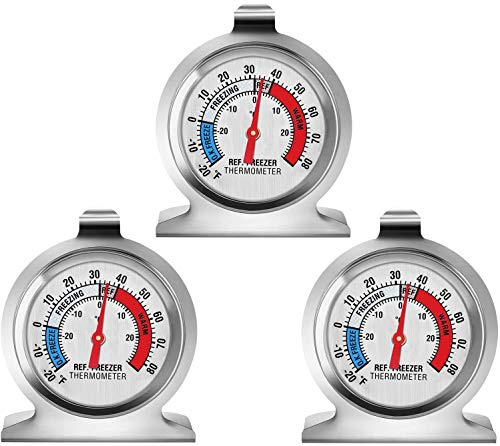 Kühlschrank-Thermometer, große Zifferblatt Gefrierschrank Kühlschrank Thermometer, klassische Serie Temperatur-Thermometer für Kühlschrank Gefrierschrank Kühlschrank Kühler (3Pack)