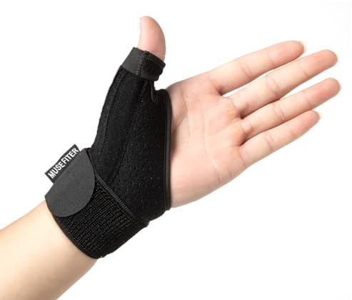 MUSEFITER komprimierte das Daumengelenkstabilisierte Blackberry -Daumen, leichte und atmungsaktive Triggerfinger, Schmerzlinderung, Arthritis, Sehnenentzündung, Verstauchung S/M