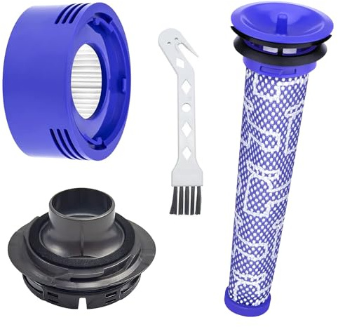4 Stücke Staubsauger Zubehör Set | Filter und Bürsten, Filter Original Ersatzfilter, für Reinigung und Hygiene, für Dyson V7 V8