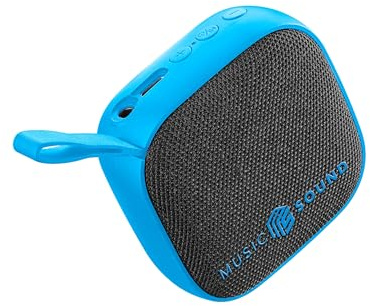 Music Sound - MINI - Bluetooth-Lautsprecher - 3-Watt-Leistung - 4 Stunden Spielzeit - Kompakt und tragbar - Weiche und farbenfrohe Stoffoberflächen - Blau