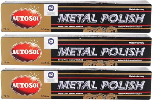 Autosol 3x Autosol Metallpolitur Chromglanz Metallpolitur Chrompolitur 75 ml