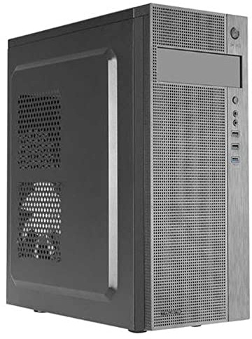 Tacens 2FERROX, PC Gehäuse ATX Semi-Tower, 12cm Seitenlüfter, Frontgitter, Stahl, Schwarz