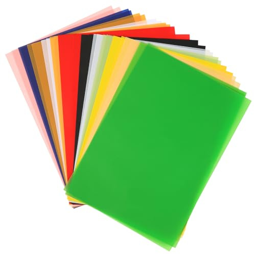 24 Stk Transparentpapier Buntes Papier A4, 12 Farben Bastelpapier | Transparentpapier Bedruckbar, Pergamentpapier zum Basteln, Laternenpapier Transparent Buntpapier A4 zum Basteln Laterne