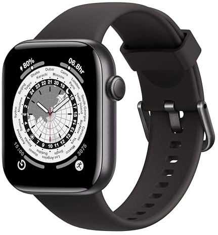 Smartwatch Damen Herren, 1,85 HD Touch Fitnessuhr mit Telefonfunktion, 140+Sportmodi Smart Watch Fitness Tracker mit Pulsmesser Schlafmonitor Schrittzähler, IP68 Wasserdicht Sportuhr für iOS Black