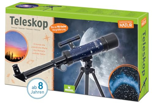 Moses. Expedition Natur Teleskop, Einsteiger-Teleskop mit Stativ und bis zu 90facher Vergrößerung für Kinder