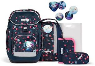 ergobag Maxi Set 6-teilig, ergonomischer Schulrucksack, Vorgänger-Kollektion, Grundschule, ideal für große Kinder ab der 1. Klasse PhantBärsiewelt - Lila