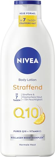 NIVEA Body Lotion Q10 Straffend + Vitamin C, Body Milk für straffere Haut & verbesserte Elastizität in 7 Tagen, Körpercreme mit purem Q10 und Vitamin C (400 ml)