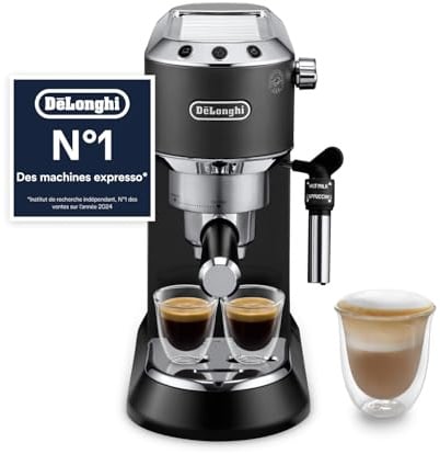 De'Longhi Dedica Style EC 685.BK Espressomaschine, Schwarz, 15 bar, 1350W, mit Milchaufschäumer