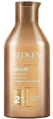 Redken Haarshampoo für trockenes und brüchiges Haar, Belebt und hydratisiert, Mit Omega-6 und Argan-Öl, All Soft Shampoo, 1 x 300 ml