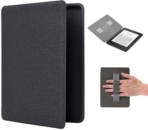 Kindle Hülle 11. Generation 2024/2022, 6 Kindle Case Cover e-Reader, Leichte hülen mit Auto Schlaf/Wach Funktion und Handschlaufe Smart Cover - Schwarz