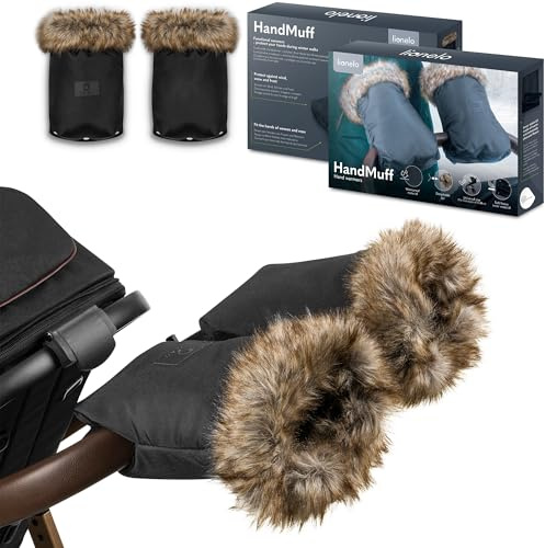 LIONELO HANDMUFF Handwärmer, Muff, Handschuhe mit Fleece | Handwärmer, wasserdicht und winddicht, abnehmbarer Pelz in Universalgröße