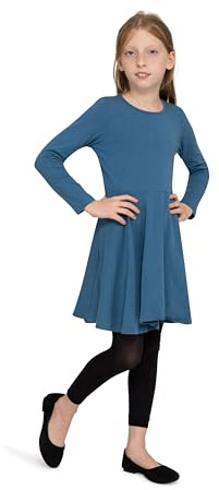 LORES Kinder-Leggings 7/8 Länge für Mädchen Modische fußlose stilvolle Hose für Kinder, Sport, Ballett, Yoga, Gymnastik, Hosen, Rock, Kleid Alice, Nero 122/128 cm (7/8 Jahre)