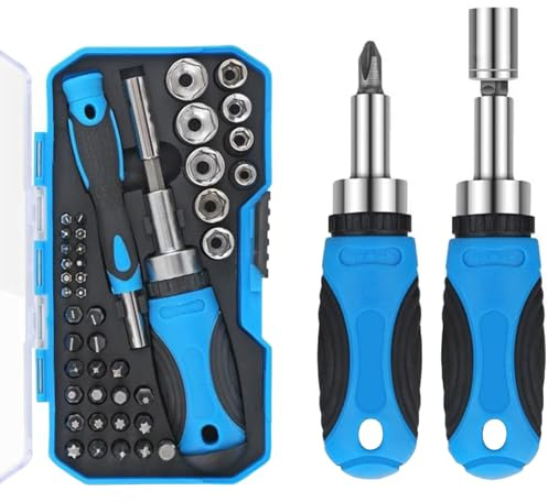 44-in-1 Magnetisches Schraubendreher-Set, Multi-Schraubendreher-Steckschlüssel-Bit-Set, Handwerkzeug mit Aufbewahrungskoffer