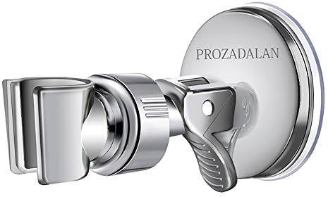 Duschkopfhalterung Saugnapf, Verstellbarer Brausehalter Bad Saugnapf mit 360°drehbar Brausehalter für Handbrause, Abnehmbarer Handbrause Halterung und an der Wand montierte Saughalterung (Silver-1PCS)