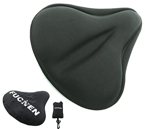 FUCNEN 27 x 25cm Sattelbezug Gelüberzug für den Fahrradsitz Breiter Sattelbezug Passend für Stationäre Fahrräder, Indoor-Radfahren, Spinnen, Gepolstert Sattel Kissen Soft Gel