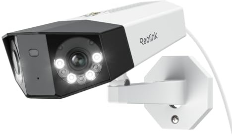 Reolink 4K Dual-Lens überwachungskamera aussen mit 180° Sichtwinkel, Outdoor IP-Kamera, Person/Fahrzeug/Tier-Erkennung, Farb-Nachtsicht, Zwei-Wege-Audio, Wasserdicht, Duo 2 PoE