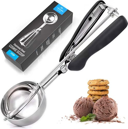 TELANKS Eisportionierer Edelstahl 4, 5 oder 6 cm, Eislöffel Portionierer | Spülmaschinengeeignet, für Eis, Muffins, Melonenkugeln, Keksteig und Kuchenteig (Klein - 4 cm)