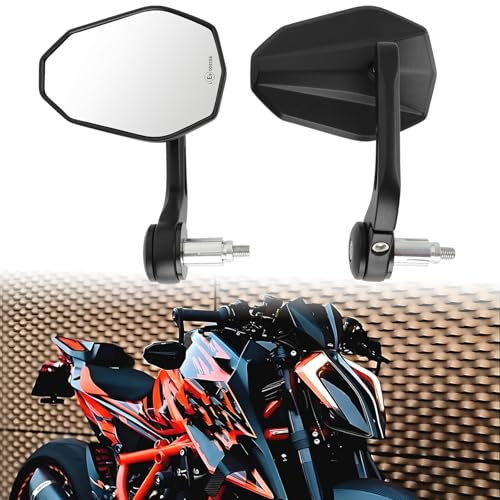 DREAMIZER Motorrad Spiegel E-geprüft Universal, 360°Drehbar Motorrad Rückspiegel 7/8 22mm Lenkerspiegel Kompatibal mit Honda Kawasaki Suzuki Yamaha Cruiser Scooter Roller ATV