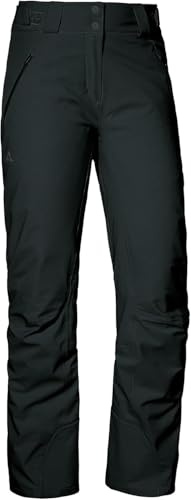 Schöffel Damen Weissach L, Wasser- und Winddichte Skihose, warme Schneehose mit Verstärkung gegen Skikantenschläge und Schneefang, Black, 20