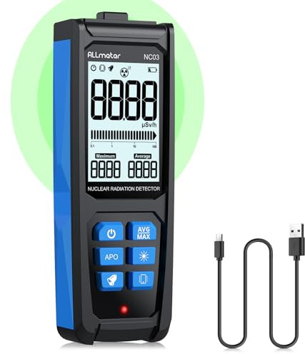 ALLmeter Geigerzähler, hochpräziser, Dosimeter zur regelmäßigen Messung, Tragbarer Geigerzähler mit LCD-Display, Typ-C Wiederaufladbar