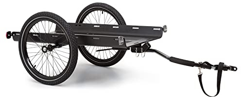 Klarfit Fahrradanhänger, Lastenanhänger mit 2 Rädern, Stahl-Fahrradanhänger mit Anhängevorrichtung und Halterung, Leichter Handwagen mit Abnehmbarer Deichsel, 50L Fahrrad Anhänger für Transport