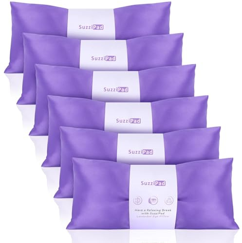 SuzziPad Lavendel-Augenkissen zur Entspannung mit Aromatherapie, gewichtete Augenmaske zum Schlafen, Meditieren, heiße & kalte Augenkompresse für trockene Augen, Entspannungsgeschenke für Frauen,
