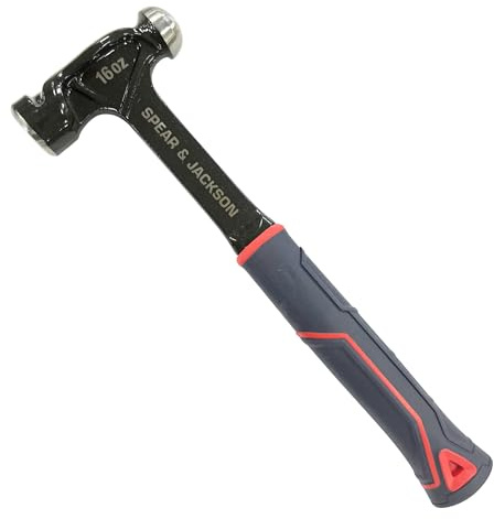Spear & Jackson SJ-BSS16 Kugelhammer 16 oz (450 g), aus einem Stück geschmiedeter Kohlenstoffstahl, Nieten und Metallbearbeitung, polierte Flächen, Softgriff