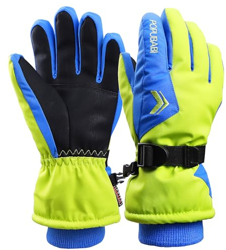 POPUBABI Handschuhe Kinder Wasserdicht Skihandschuhe Kinder Winter Fahrradhandschuhe Kinder Sport Laufhandschuhe für Klttern Snowboard Skifahren Radfahren Wandern