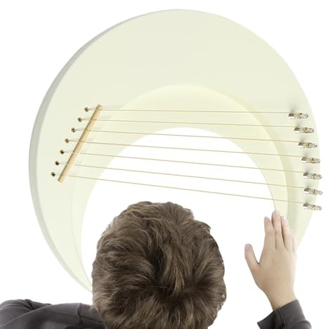 -Leier-Harfe, Streich-Leier-Harfe, 7-saitiges Lyra-Harfe-Mond-Lyra-Klavier, Tragbares Musikinstrument, harfeninstrument für Musikliebhaber und Kinder