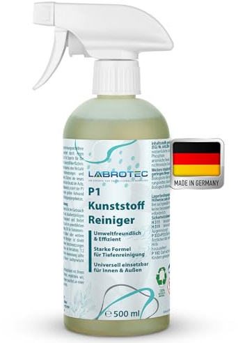 LABROTEC P1 Kunststoffreiniger für Fensterrahmen, Auto innen & außen, Sneaker & Böden (500ml) - Kunststoff Reiniger gegen Verschmutzungen - Plastikreiniger für Rolladen, Jalousien & Gartenmöbel