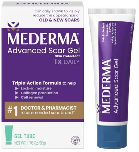 Mederma Advanced Narbengel, 1 x täglich, reduziert das Erscheinungsbild von alten neuen Narben, Nr. 1, von Ärzten empfohlene Marke für Narben, 50 g
