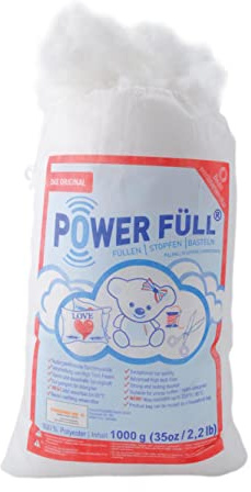 POWER FÜLL | 1.5 kg Premium Füllwate | Waschbar bis 95°C | Antiallergische Kissenfüllung & Bastelwatte (1.5 kg)