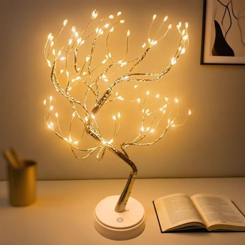 LED Lichterbaum 108 LED Warmweiß, USB & Batterie Tischlampe Stimmungslicht | Weihnachten & Herbstdeko, Innen Deko, für Wohnzimmer Büro Esszimmer Hotel, gemütliches Stimmungslicht, flexibel einsetzbar